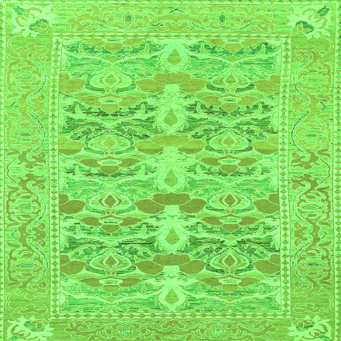 Square Oriental Green Traditional Rug, abs1662grn