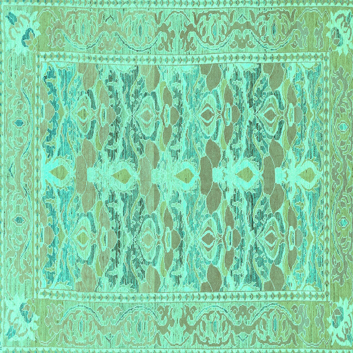 Square Oriental Turquoise Traditional Rug, abs1662turq