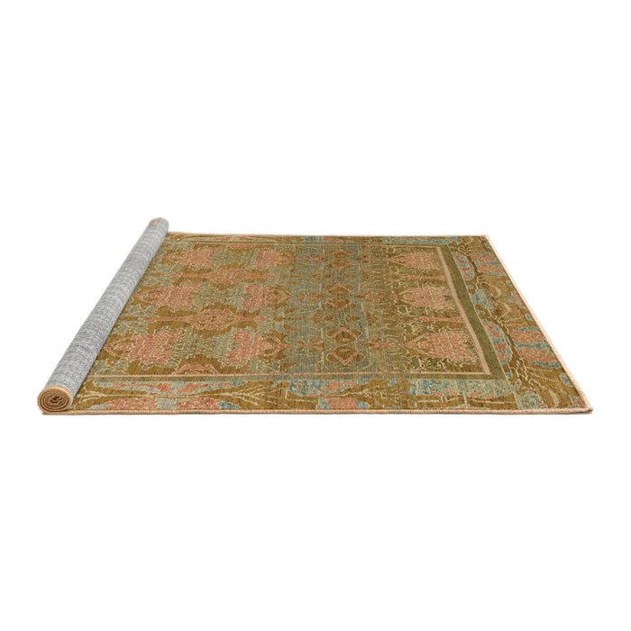 Sideview of Machine Washable Abstract Sedona Brown Rug, wshabs1663