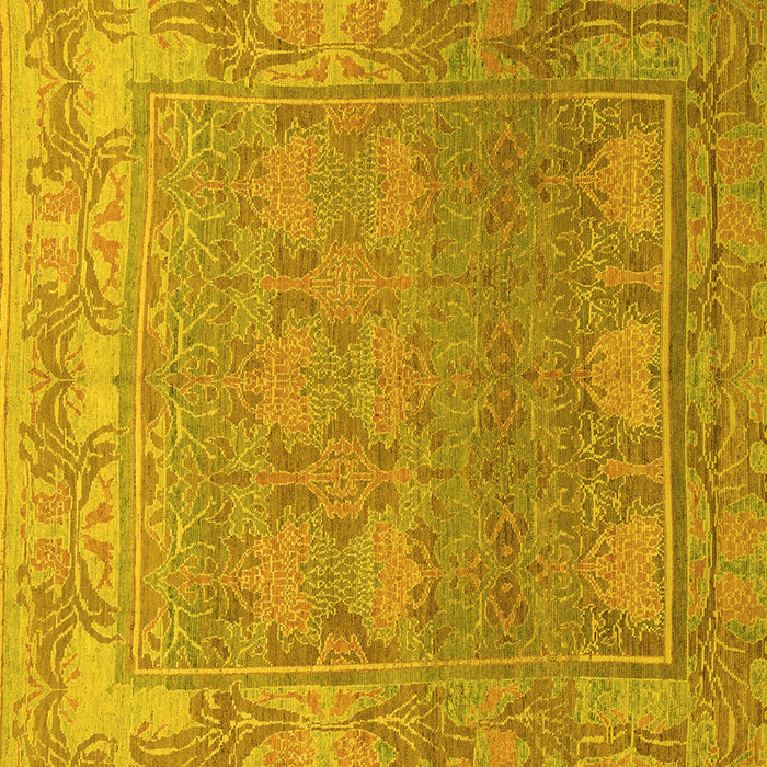 Square Machine Washable Abstract Yellow Modern Rug, wshabs1663yw