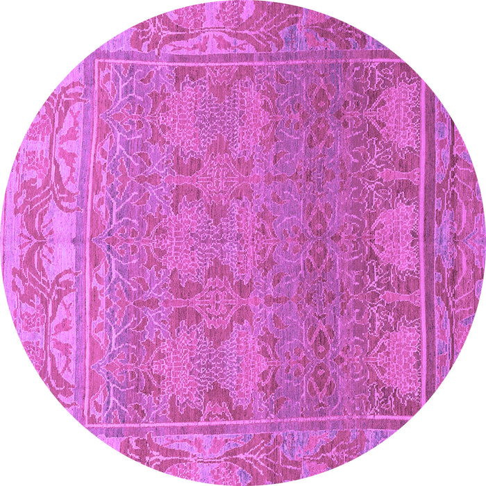 Round Machine Washable Abstract Purple Modern Area Rugs, wshabs1663pur