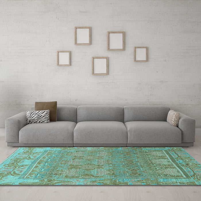 Machine Washable Abstract Light Blue Modern Rug in a Living Room, wshabs1663lblu