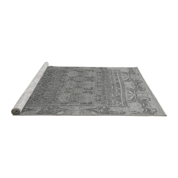 Sideview of Machine Washable Abstract Gray Modern Rug, wshabs1663gry