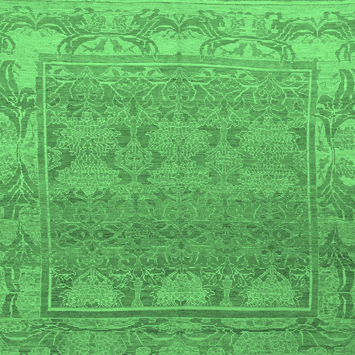 Square Abstract Emerald Green Modern Rug, abs1663emgrn