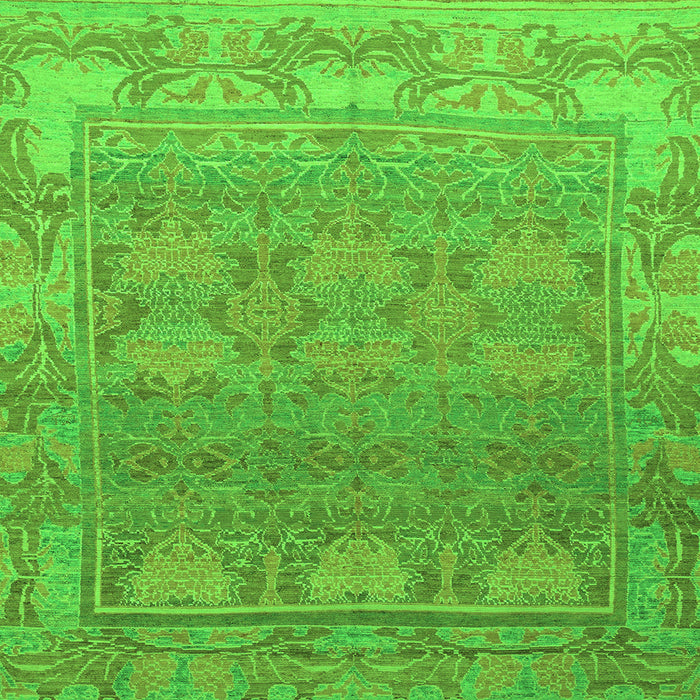 Square Abstract Green Modern Rug, abs1663grn