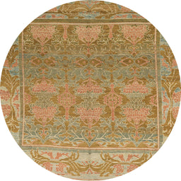 Round Abstract Sedona Brown Modern Rug, abs1663