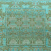 Square Abstract Light Blue Modern Rug, abs1663lblu