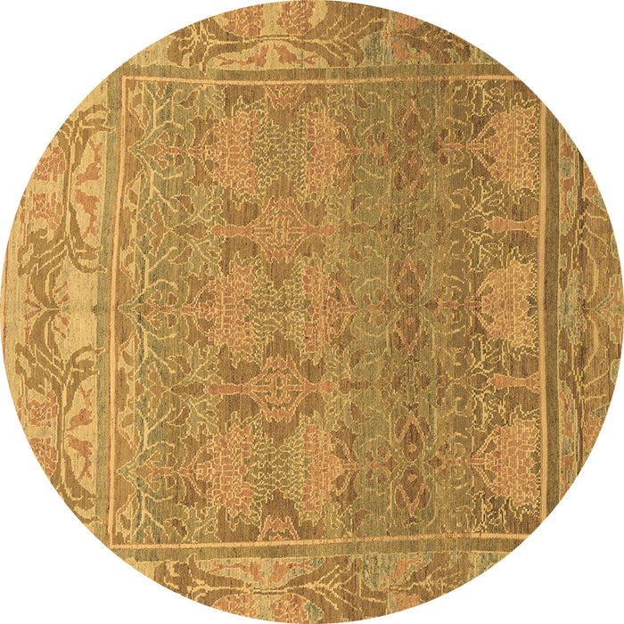 Round Abstract Brown Modern Rug, abs1663brn