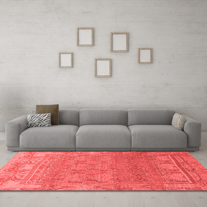 Modern Red Washable Rugs