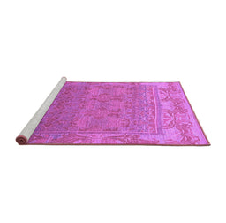 Sideview of Machine Washable Abstract Purple Modern Area Rugs, wshabs1663pur