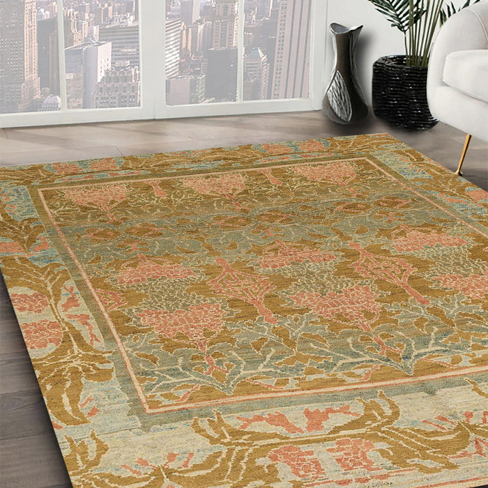 Abstract Sedona Brown Modern Rug in Family Room, abs1663