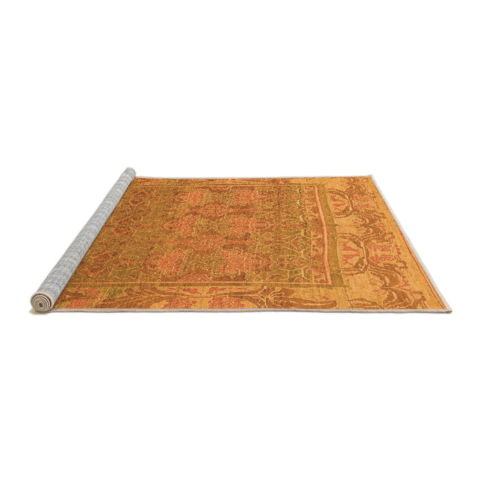 Sideview of Machine Washable Abstract Orange Modern Area Rugs, wshabs1663org