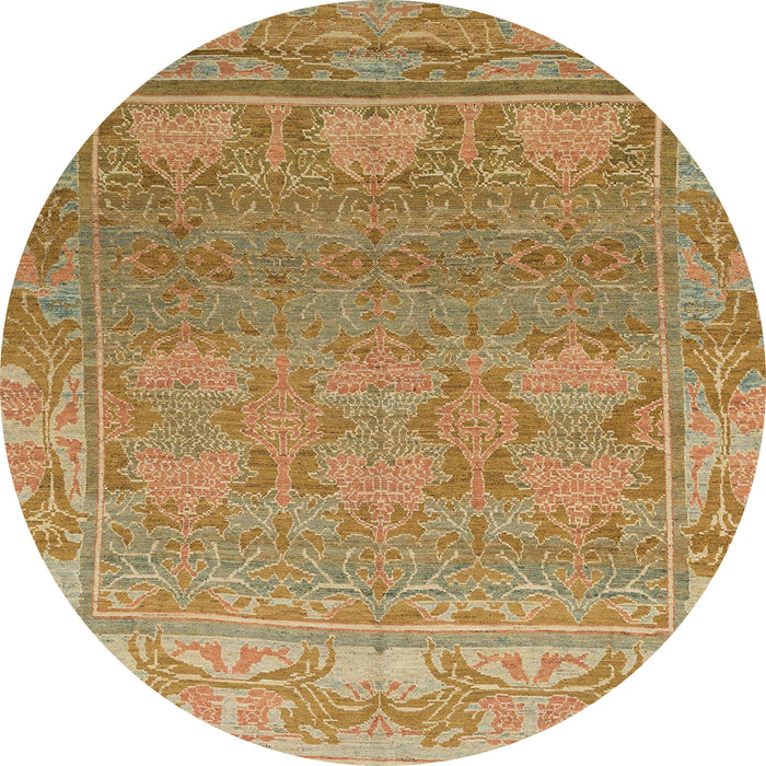 Round Machine Washable Abstract Sedona Brown Rug, wshabs1663