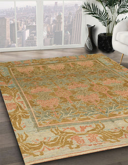 Machine Washable Abstract Sedona Brown Rug in a Family Room, wshabs1663