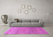 Machine Washable Abstract Purple Modern Area Rugs in a Living Room, wshabs1663pur