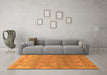 Machine Washable Abstract Orange Modern Area Rugs in a Living Room, wshabs1663org