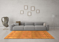 Machine Washable Abstract Orange Modern Rug, wshabs1663org