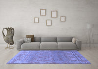 Machine Washable Abstract Blue Modern Rug, wshabs1663blu