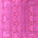 Square Machine Washable Abstract Pink Modern Rug, wshabs1663pnk