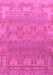 Machine Washable Abstract Pink Modern Rug, wshabs1663pnk