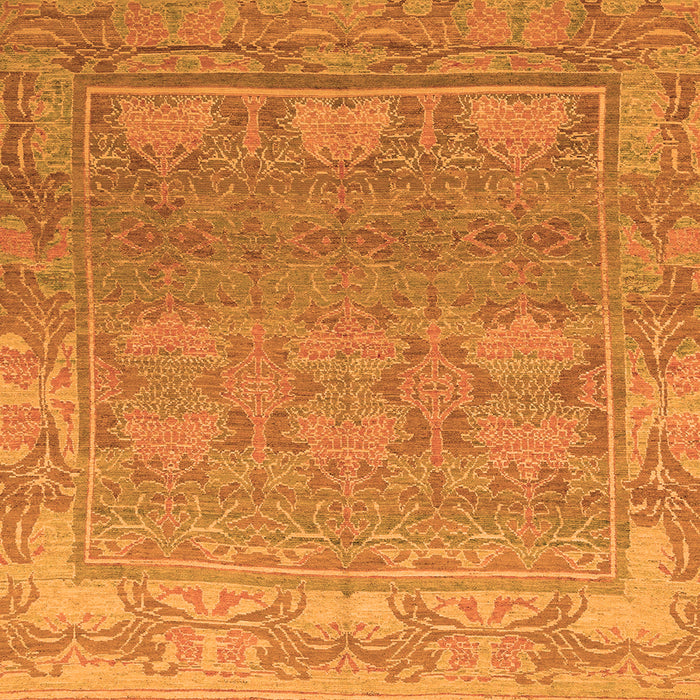 Square Machine Washable Abstract Orange Modern Area Rugs, wshabs1663org