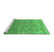 Sideview of Machine Washable Abstract Emerald Green Modern Area Rugs, wshabs1663emgrn