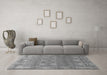 Machine Washable Abstract Gray Modern Rug in a Living Room,, wshabs1663gry