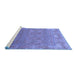 Sideview of Machine Washable Abstract Blue Modern Rug, wshabs1663blu