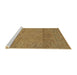 Sideview of Machine Washable Abstract Yellow Rug, wshabs1664