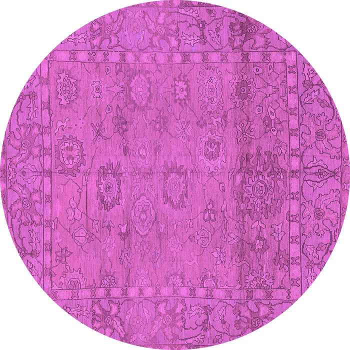 Round Machine Washable Abstract Purple Modern Area Rugs, wshabs1664pur