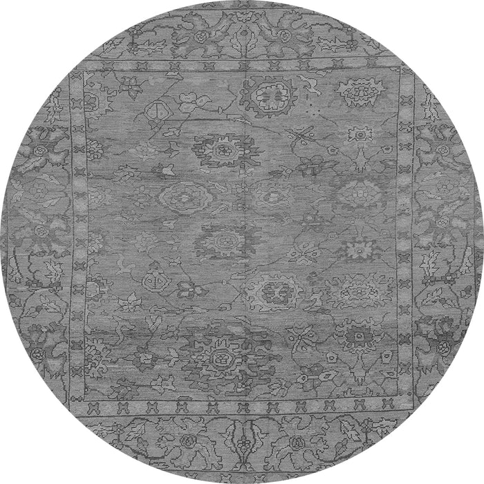 Round Machine Washable Abstract Gray Modern Rug, wshabs1664gry