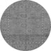 Round Machine Washable Abstract Gray Modern Rug, wshabs1664gry