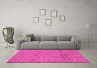 Machine Washable Abstract Pink Modern Rug, wshabs1664pnk