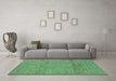 Machine Washable Abstract Turquoise Modern Area Rugs in a Living Room,, wshabs1664turq