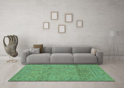 Machine Washable Abstract Turquoise Modern Area Rugs in a Living Room,, wshabs1664turq