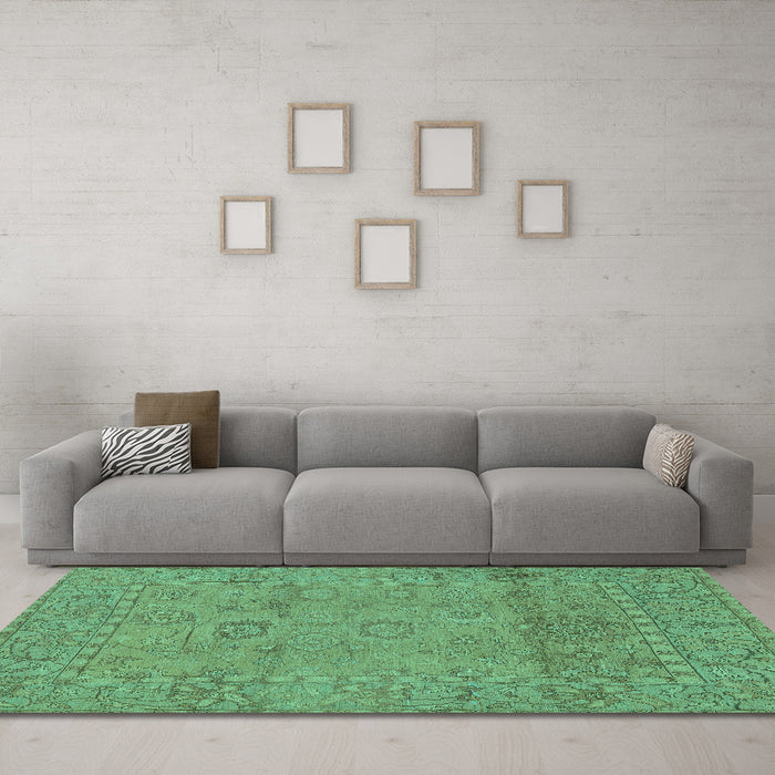 Machine Washable Abstract Turquoise Modern Area Rugs in a Living Room,, wshabs1664turq