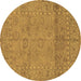 Round Abstract Brown Modern Rug, abs1664brn