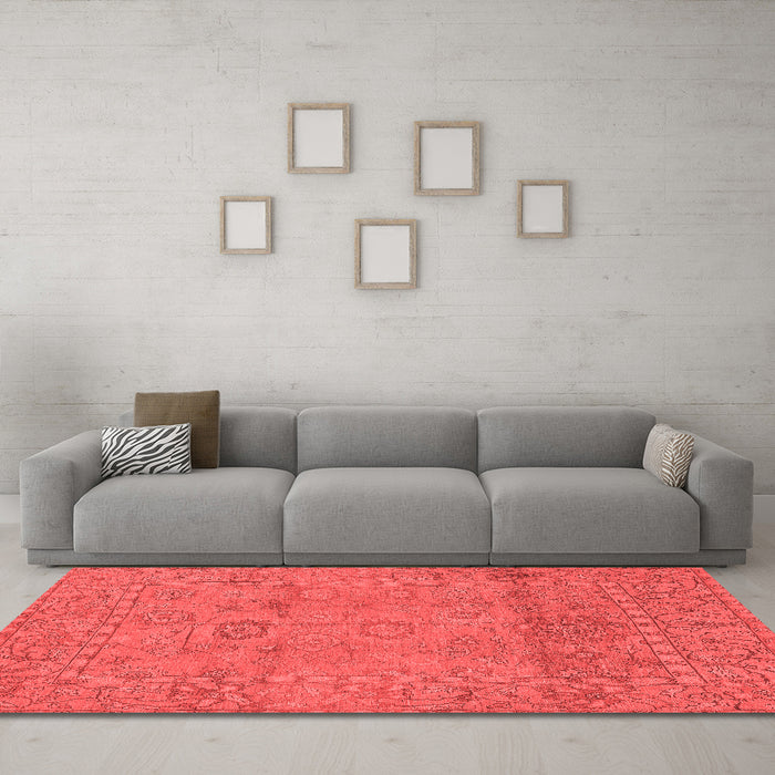 Modern Red Washable Rugs