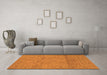 Machine Washable Abstract Orange Modern Area Rugs in a Living Room, wshabs1664org