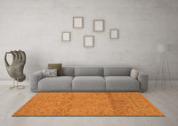 Machine Washable Abstract Orange Modern Rug, wshabs1664org