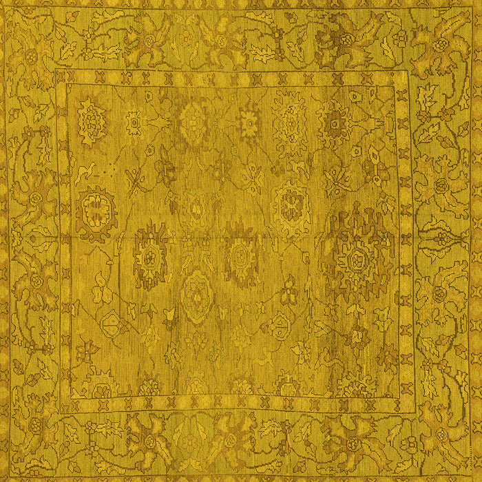 Square Abstract Yellow Modern Rug, abs1664yw