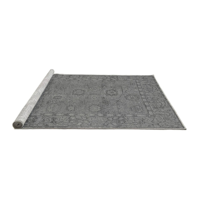 Sideview of Machine Washable Abstract Gray Modern Rug, wshabs1664gry