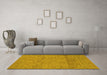 Machine Washable Abstract Yellow Modern Rug in a Living Room, wshabs1664yw