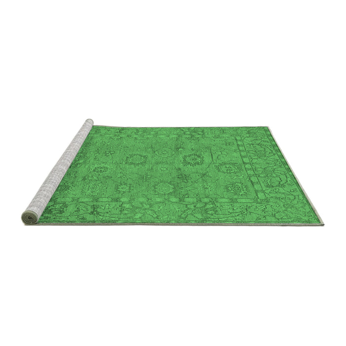 Sideview of Machine Washable Abstract Emerald Green Modern Area Rugs, wshabs1664emgrn