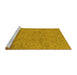 Sideview of Machine Washable Abstract Yellow Modern Rug, wshabs1664yw