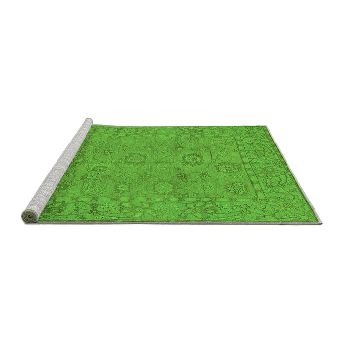 Sideview of Machine Washable Abstract Green Modern Area Rugs, wshabs1664grn