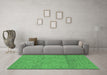 Machine Washable Abstract Emerald Green Modern Area Rugs in a Living Room,, wshabs1664emgrn