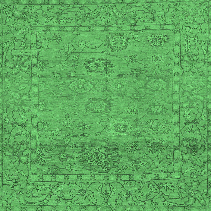Square Abstract Emerald Green Modern Rug, abs1664emgrn
