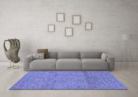 Machine Washable Abstract Blue Modern Rug, wshabs1664blu