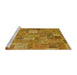 Sideview of Machine Washable Abstract Yellow Rug, wshabs1665